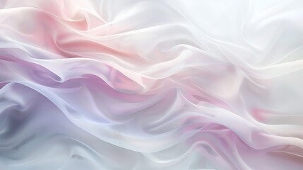 Serene waves of pastel shades cascading softly on a pristine white background, creating a tranquil and soothing atmosphere.