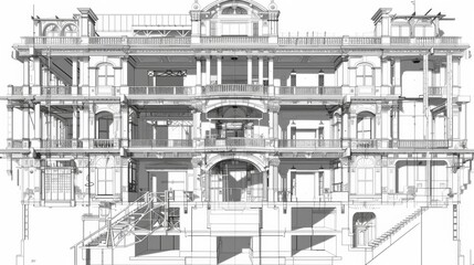 Beautiful Custom Design Drawing Cross Section Into Finished Photograph.