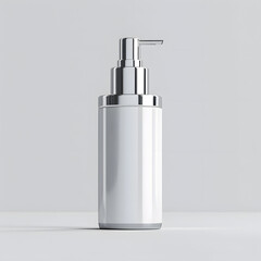 Obraz premium Hand pump serum bottle mockup isolated on white background
