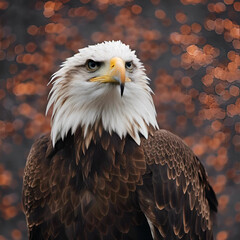 Portrait d'aigle sur fond marron