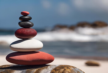 Tas de galets multicolores