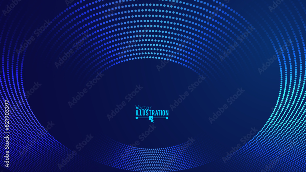 Poster abstract blue glowing geometric lines dots background. modern shiny blue dots pattern. digital techn