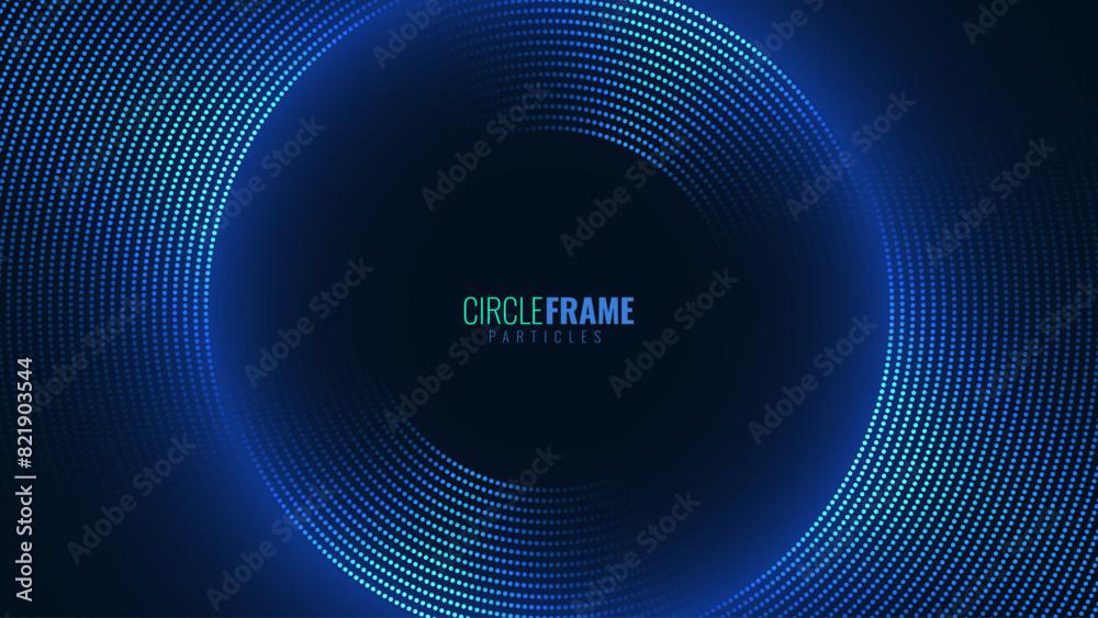Poster abstract blue glowing geometric lines dots background. modern shiny blue dots pattern. digital techn