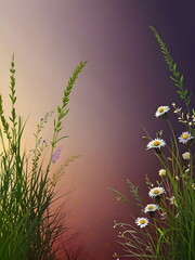 Obraz premium flowers and grass