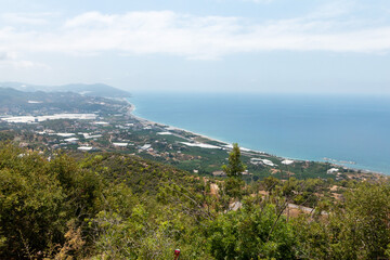 Panoramic view of the Mediterranean coastline from the Syedra