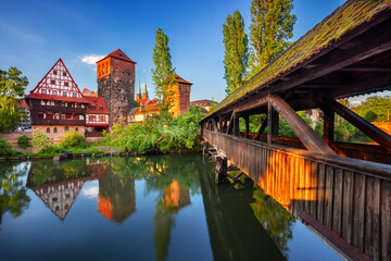 Nuremberg, Germany. Cityscape image of old town Nuremberg, Bavaria, Germany at beautiful spring...