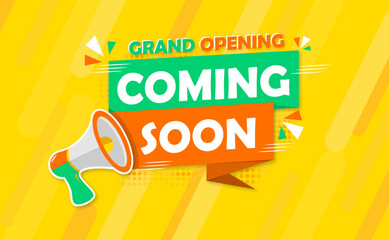 Grand opening coming soon sale poster sale banner design template with 3d editable text effect