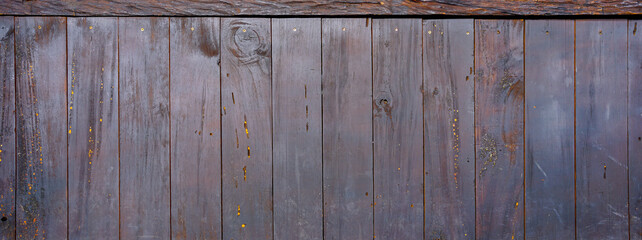 Old and dark wood counter idea. Wood plank background. 