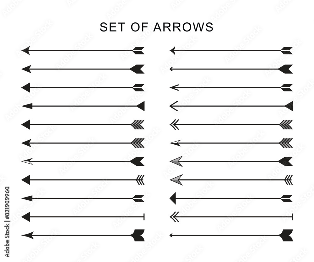 Aufkleber Arrow icon. Mega set of vector arrows. Set of Arrows symbols direction marker, line arrows