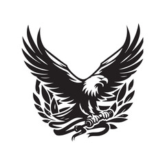 Eagle Vector Silhouette: the Majestic Power and Freedom of These Iconic Birds of Prey - Eagle Illustration.