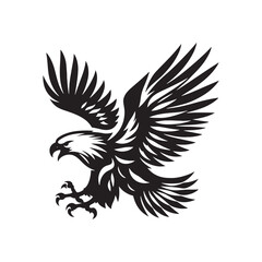 Eagle Vector Silhouette: the Majestic Power and Freedom of These Iconic Birds of Prey - Eagle Illustration.