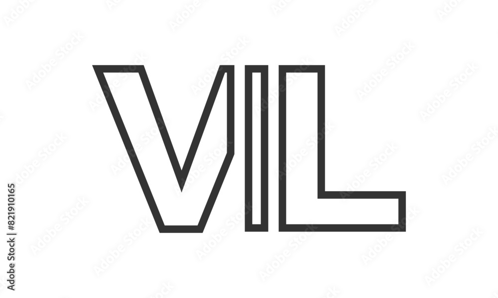 Fototapete VIL logo design template with strong and modern bold text. Initial based vector logotype featuring simple and minimal typography. Trendy company identity.