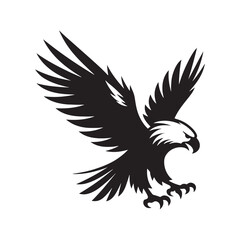 Eagle Vector Silhouette: the Majestic Power and Freedom of These Iconic Birds of Prey - Eagle Illustration.