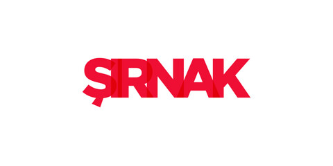 Sirnak in the Turkey emblem. The design features a geometric style, vector illustration with bold typography in a modern font. The graphic slogan lettering.