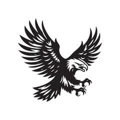 Eagle Vector Silhouette: the Majestic Power and Freedom of These Iconic Birds of Prey - Eagle Illustration.