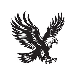 Eagle Vector Silhouette: the Majestic Power and Freedom of These Iconic Birds of Prey - Eagle Illustration.