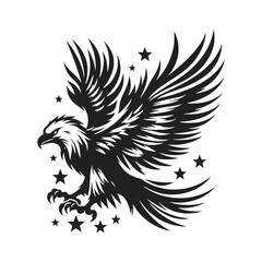 Eagle Vector Silhouette: the Majestic Power and Freedom of These Iconic Birds of Prey - Eagle Illustration.