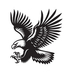 Eagle Vector Silhouette: the Majestic Power and Freedom of These Iconic Birds of Prey - Eagle Illustration.