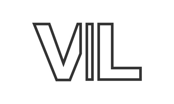 VIL logo design template with strong and modern bold text. Initial based vector logotype featuring simple and minimal typography. Trendy company identity.