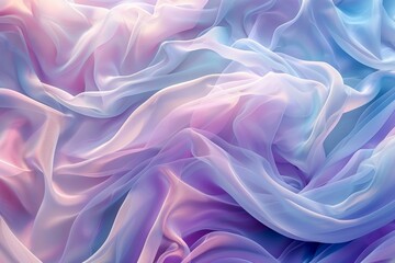 Obraz premium Translucent, flowing waves in pastel blue and purple