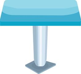 Vector image of a simple blue podium with a pedestal design, isolated on a white background