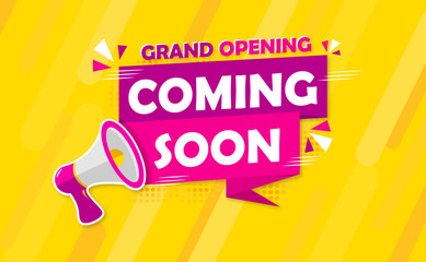 Grand opening coming soon sale poster sale banner design template with 3d editable text effect