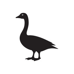 Goose Silhouettes: Striking Black Vector Art Capturing the Grace and Beauty of These Iconic Waterfowl - Goose Illustration- Goose Vector.