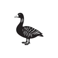 Goose Silhouettes: Striking Black Vector Art Capturing the Grace and Beauty of These Iconic Waterfowl - Goose Illustration- Goose Vector.