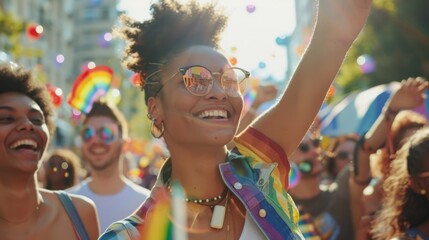 Obraz premium Group of People Celebrating Gay Pride Outdoors