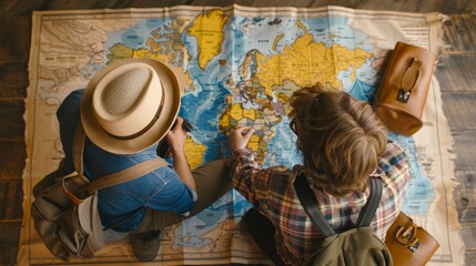 Young Couple Looking at Map