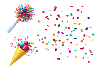Confetti png element set on transparent background