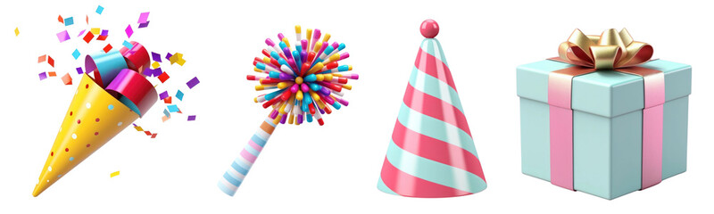 Obraz premium Confetti png element set on transparent background