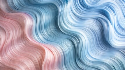 Fototapeta premium Smooth, silky waves in a gradient of blue and pink hues