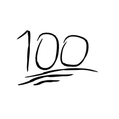 100 hundred emoticon vector hand drawn.
