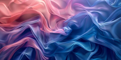 Fototapeta premium Silky, abstract waves in shades of blue and pink
