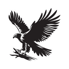 Hawk Silhouettes: Striking Black Vector Art- Minimalist Hawk Vector - Hawk Illustration.