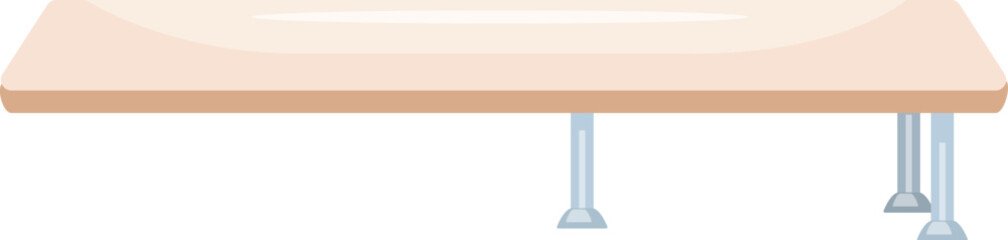 Isolated image of a sleek wooden table with metal legs, perfect for modern interior design themes