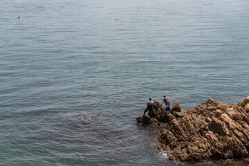 View of fishing at the seaside