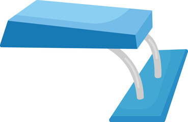 Flat design graphic of a blue balance beam, perfect for sportthemed projects
