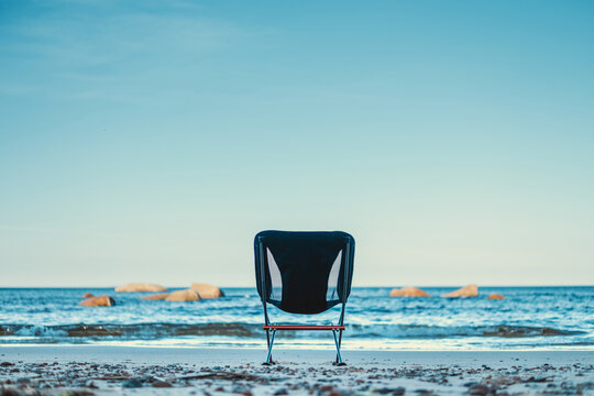 Chair on the beach by the sea
