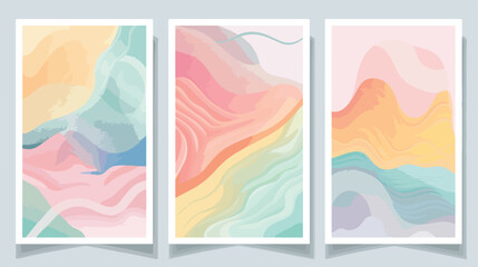 Abstract Wall Arts Collection Trendy Pastel Colors Cr