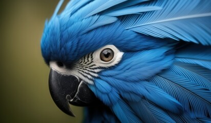 Obraz premium parrot blue feather macro texture