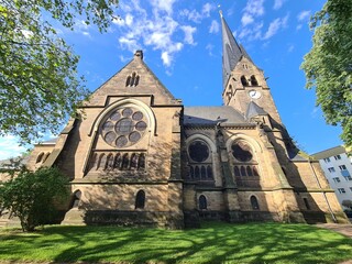 the beautiful ''Himmelfahrtskirche'' (church) in Altleuben in Dresden, the capital of Saxony (Germany)