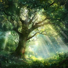 Beautiful magical forest