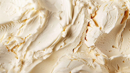 Close-up of vanilla ice cream with rich, creamy texture and smooth swirls