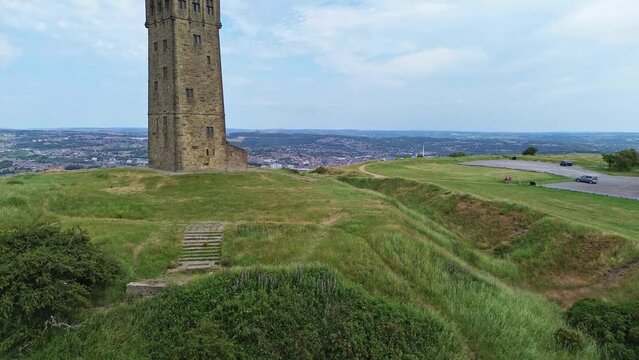 Huddersfield, Castle Hill, Aerial Reveal