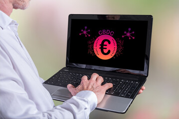 Cbdc concept on a laptop