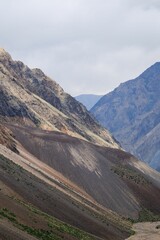 View of a rugged mountain range with no trees or other vegetation visible