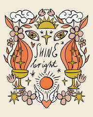 Love dream fairytale romantic vector ornate lettering label. Inspirational boho hand drawn vintage illustration with hand-drawn letters and floral decoration. Botanicals and flowers elements