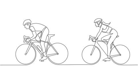 cycling continuous line vector